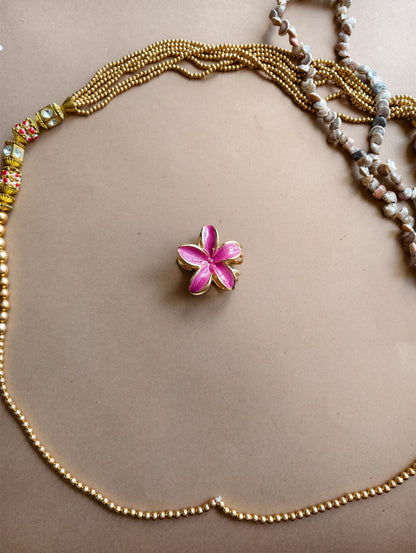 Glossy Bloom Metallic Flower Hair Claw