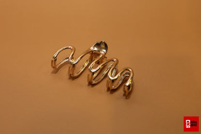 Golden Metallic Wave Hair Claw