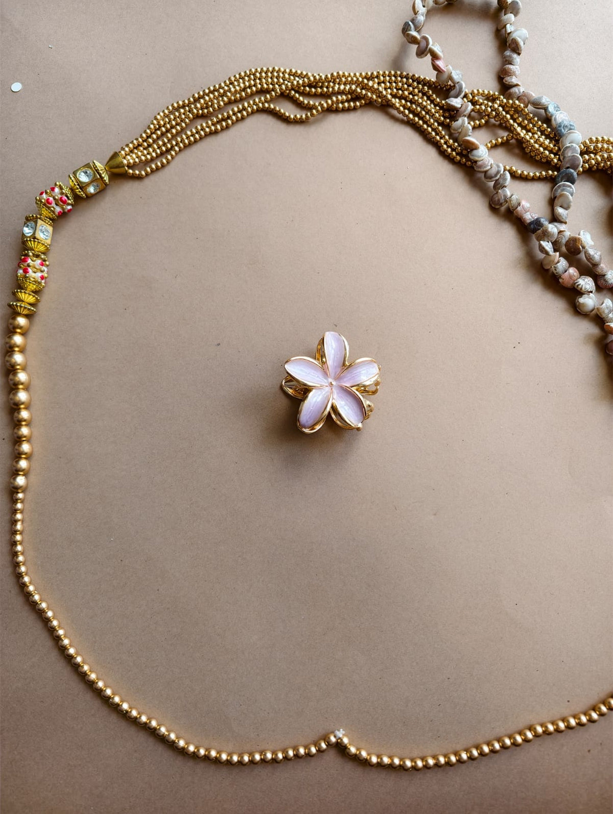 Glossy Bloom Metallic Flower Hair Claw