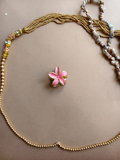 Glossy Bloom Metallic Flower Hair Claw