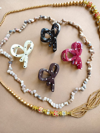 Polka Dot Butterfly Hair Claw
