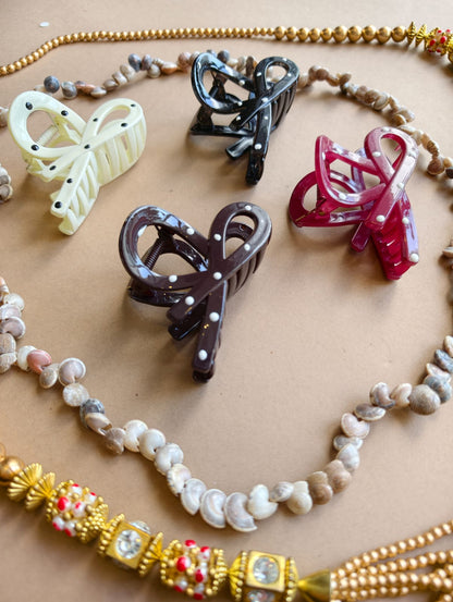 Polka Dot Butterfly Hair Claw