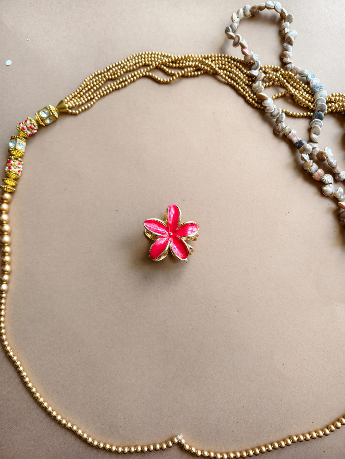 Glossy Bloom Metallic Flower Hair Claw
