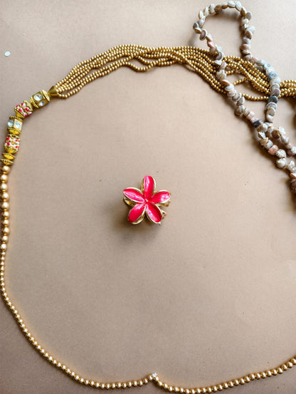Glossy Bloom Metallic Flower Hair Claw