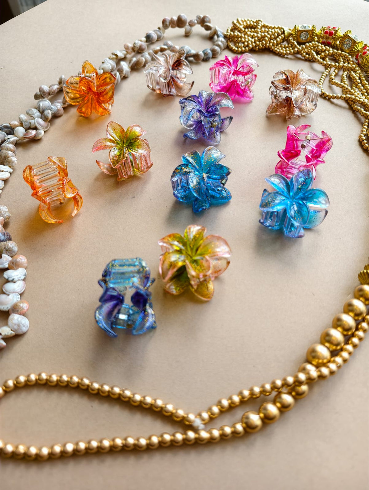 Small Glitter Flower Hair Claw