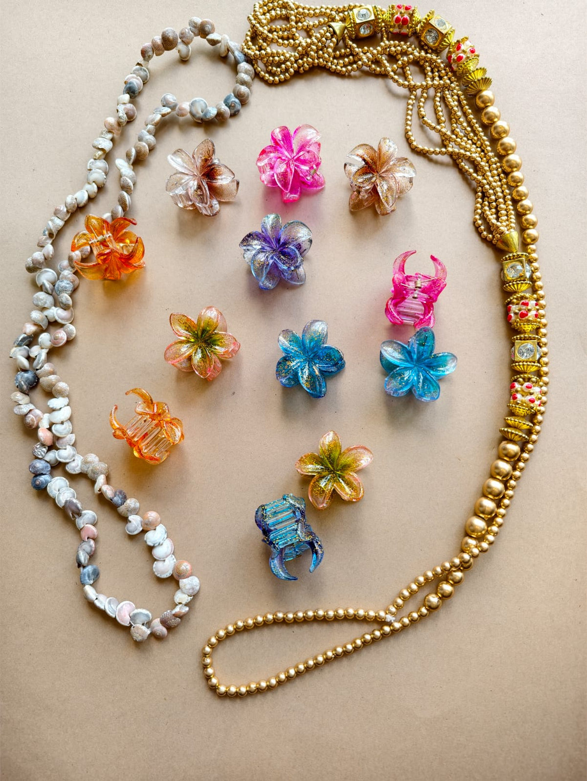 Small Glitter Flower Hair Claw