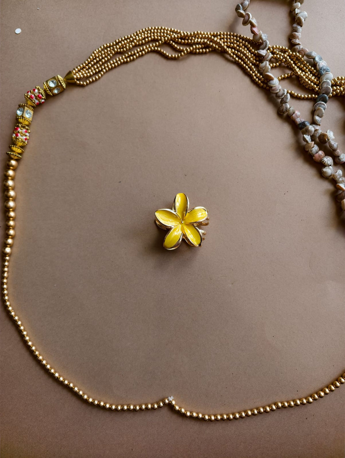 Glossy Bloom Metallic Flower Hair Claw