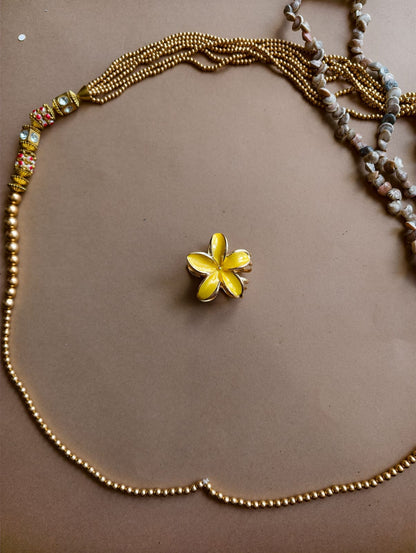 Glossy Bloom Metallic Flower Hair Claw