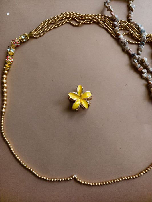 Glossy Bloom Metallic Flower Hair Claw